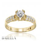Certified 0.90 Ct E/VS2 Round Cut Diamond Engagement Ring 18k Yellow Gold Womens