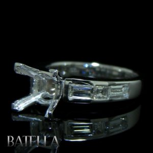Semi Mount Mounting 1.25 Ct D-E/VS1-2 Princess Diamond Engagement Ring 14k Gold