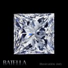 Certified 0.33 Carat F/SI1 Excellent Genuine Natural Princess Cut Loose Diamond