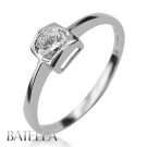 0.23 Ct E/VS2 EX Round Diamond Solitaire Engagement Ring 18k White Gold Womens