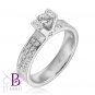 .50 Ct G/VVS2 Genuine Pave Setting Round Diamond Engagement Ring 18K White Gold