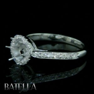 1-1.30 Ct Round Cut Diamond Semi-Mount Mounting Engagement Ring 18k White Gold