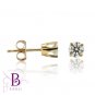 0.54 Ct J-K VVS2 Diamond Stud Earrings 14k Yellow Gold
