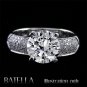 Certified 1.62 Ct H/SI2 Round Pave Diamonds Engagement Ring 18k White Solid Gold