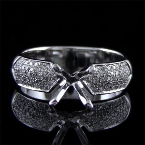 0.30 Ct E-F/VVS1-VVS2 Diamond Semi Mount Mounting Engagement Ring 14k White Gold