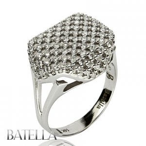 0.92 Carats E-F/VS1-VS1 EX Genuine Round Diamonds Pave Set Ring 14k White Gold