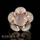 3.60 Ct Bubble Rose Quartz Gemstone Womens Ring Sterling Silver 925 Pinkish
