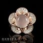 3.60 Ct Bubble Rose Quartz Gemstone Womens Ring Sterling Silver 925 Pinkish