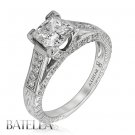 EGL Certified 1.80 Ct I/I1 Princess Round Diamond Engagement Ring 18k White Gold