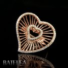.90 Ct Round Cut White Zircons Heart Forever Pink Sterling Silver 925 Women Ring