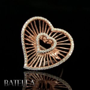 .90 Ct Round Cut White Zircons Heart Forever Pink Sterling Silver 925 Women Ring