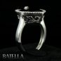 4.50 Carat Heart Cut Black Onyx Gemstone & Zircons Sterling Silver 925 Love Ring