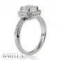 GIA Certified 1.39 Ct H/VS2 Radiant Diamond Engagement Halo Ring 18k White Gold