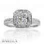 GIA Certified 1.39 Ct H/VS2 Radiant Diamond Engagement Halo Ring 18k White Gold