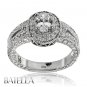 0.84 Ct D/VS2 Natural Oval & Round Cut Diamonds Engagement Ring White 18k Gold