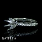 Semi-Mount 0.20 Carats E-F/VVS2-VS1 Round Diamond Engagement Ring 14k White Gold