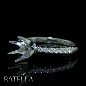 Semi-Mount 0.20 Carats E-F/VVS2-VS1 Round Diamond Engagement Ring 14k White Gold