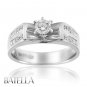 0.36 Carat H/VVS2 Natural Round Cut Diamonds Engagement Ring 18k White Gold