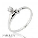 0.09 Carat E/VS1 EX Natural Round Diamond Solitaire Ring 14k White Gold Womens