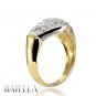 0.45 Ct G-H/SI2-SI3 Natural Round Cut Diamonds Pave Ring 14k White & Yellow Gold