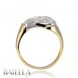 0.45 Ct G-H/SI2-SI3 Natural Round Cut Diamonds Pave Ring 14k White & Yellow Gold