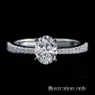 Certified 1.17 Carat D/SI2 Natural Oval Diamond Engagement Ring 14k White Gold