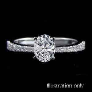 Certified 1.17 Carat D/SI2 Natural Oval Diamond Engagement Ring 14k White Gold