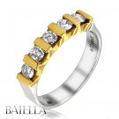 0.58 Ct F-G/VVS1,2 Round Diamonds Anniversary Wedding Band 18k Yellow White Gold