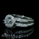 Semi-Mount Mounting 0.25 Ct Natural Round Diamond Engagement Ring 18k White Gold