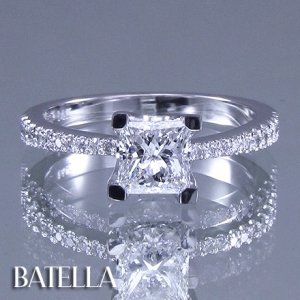 EGL Certified 1.40 Ct I I1 Princess Round Diamond Engagement Ring 14k White Gold