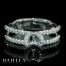Round Diamonds Pave Mounting Engagement Ring 18k W Gold