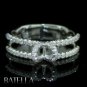 Round Diamonds Pave Mounting Engagement Ring 14k W Gold