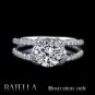Semi Mount .38 Ct F-G/VVS1,2 Round Diamonds Pave Engagement Ring 14k White Gold