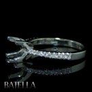 Semi Mount Setting .14 Ct E-F/VVS2-VS1 Diamond Engagement Ring 18k White Gold