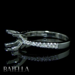 Semi Mount Setting .14 Ct E-F/VVS2-VS1 Diamond Engagement Ring 18k White Gold