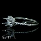 Semi Mount Mounting Setting Round E-F/VVS2-VS1 Engagement Ring 14k White Gold