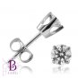 0.80 Ct D E VVS CE Round Diamond Stud Earrings 14k Gold