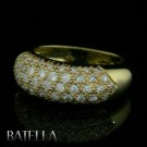 .95 Ct E-F SI1,2 Natural Pave Round Cut Diamonds Ring Band 18k Yellow Gold Women