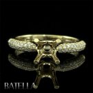 Semi Mount Mounting Setting Round E-F/VVS2-VS EX Engagement Ring 14k Yellow Gold