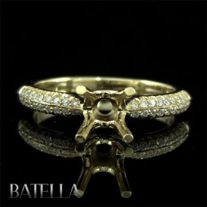 Semi Mount Mounting Setting Round E-F/VVS2-VS EX Engagement Ring 14k Yellow Gold
