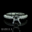 Semi Mount Mounting Setting Round E-F/VVS2-VS1 EX Engagement Ring 18k White Gold