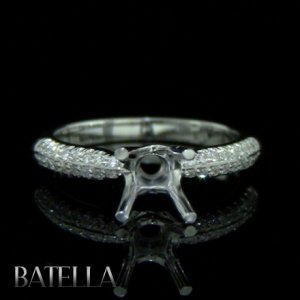 Semi Mount Mounting Setting Round E-F/VVS2-VS1 EX Engagement Ring 18k White Gold