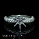 Semi Mount 0.60 Carats E-F/VVS2-VS1 Round Diamond Engagement Ring 18k White Gold