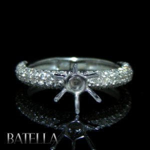 Semi Mount 0.60 Carats E-F/VVS2-VS1 Round Diamond Engagement Ring 18k White Gold