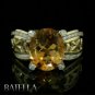 4.70 Ct Oval Citrine Gemstone & Round Cut Diamonds Ladies Ring 14k Yellow Gold