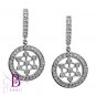 1.15 Ct F-G/VS2-SI2 VG Genuine Round Diamond Circle Drop Earrings 14k White Gold