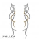 3 Ct E-F/SI Round Cut Diamond Chandelier Drop Earrings 18k White & Yellow Gold