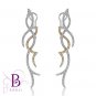 3 Ct E-F/SI Round Cut Diamond Chandelier Drop Earrings 18k White & Yellow Gold