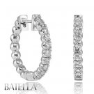 1.30 Ct E-F/VS2-SI1 Round Natural Diamonds Hoop Eternity Earrings 14k White Gold