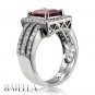2.87 Ct Pink Tourmaline Gem & Round E F Diamonds Engagement Ring 18k White Gold